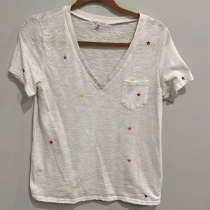 HONEYPUNCH Embroidered Stars V-neck T-shirt